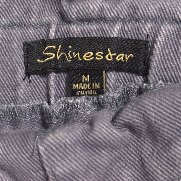 Shinestar Cornflower Blue Ruffle Denim Elastic Jean Shorts Pocket Medium - Picture 8 of 12